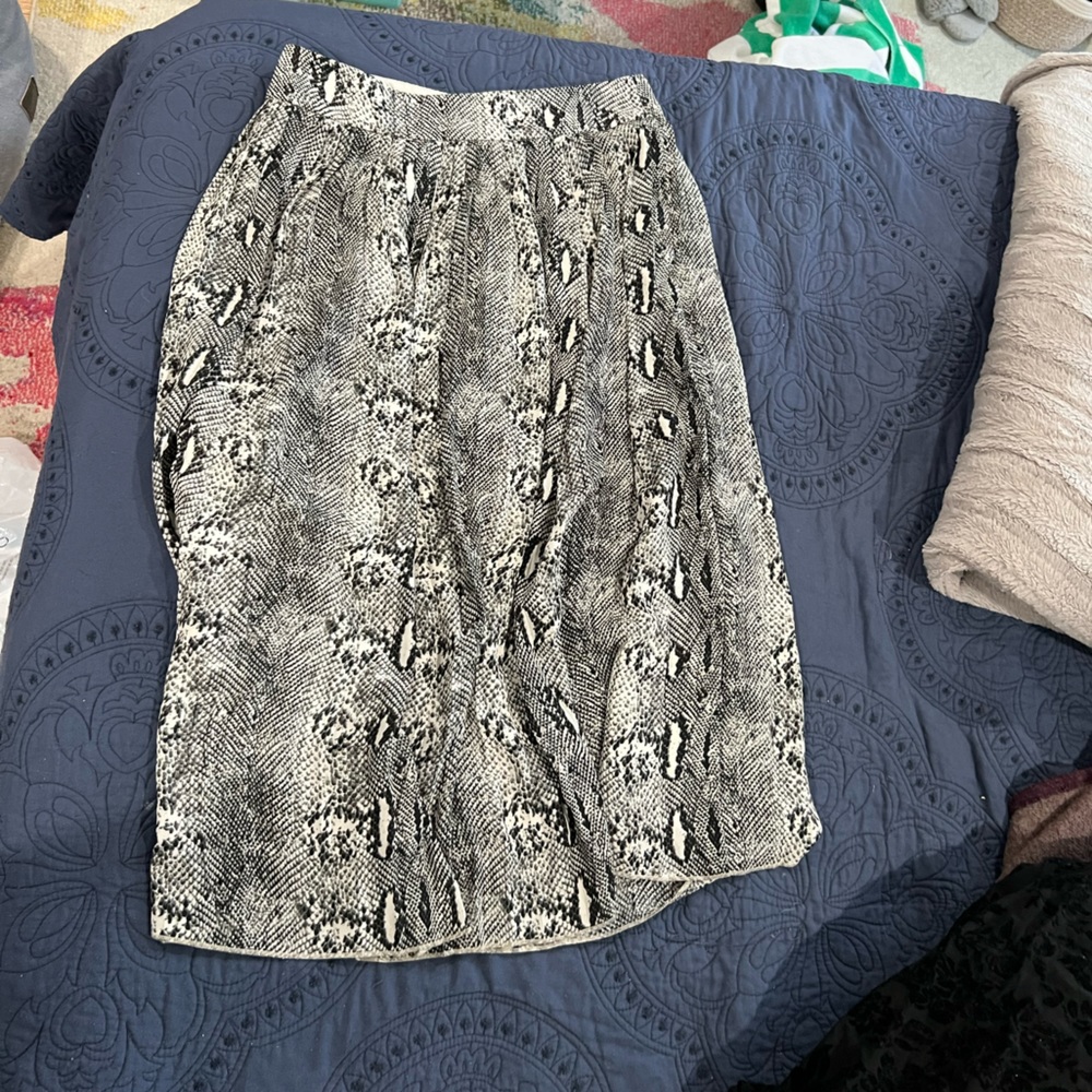 J Crew Snake-print Pleated Skirt